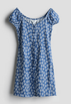 Vestido H&M - Camisero azul con rombos blancos