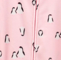 Osito "Carter´s", micropolar - Rosa con pinguinos - Lupeluz