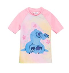 Malla UV "Disney" - Little Girl - Remera UV + short - Rosa flúo con Stich en internet