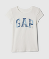 Remera "Gap" - Blanca con logo azul patchword