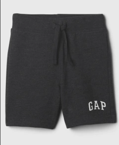Short "Gap" - Gris oscuro con logo estampado en blanco