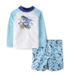 Conjunto "Place Sport" - Baby Boy - Remera UV manga larga + malla celeste con tiburones