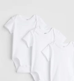 Bodies "H&M" - Pack x 5 unid.manga corta blanco liso - Lupeluz