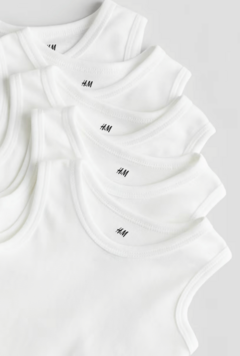 Bodies "H&M" - Little - Pack x 5 unid.musculosas blancas - comprar online