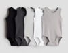 Bodies "H&M" - Baby boy - Pack x 5 unid.musculosas gris, blanco y negro