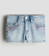 Short "H&M" - De jean celeste con brillitos rosas