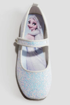Zapatos "H&M" - Balerinas blancas "Frozen" con glitter tornasol (ver medidas en la descripción) - tienda online