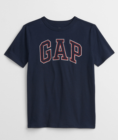 Remera "Gap" - Azul con logo rojo, azul y blanco estampado - comprar online