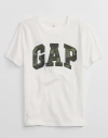 Remera "Gap" - Blanca con logo verde camuflado - comprar online