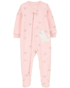 Osito "Carter´s", micropolar - Little Girl - Rosa con copos nieve y ballena - comprar online