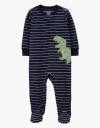 Osito "Carter´s", micropolar - Little Boy - Azul con rayas y dino verde - comprar online