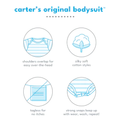 Imagen de Bodies "Carter´s" x 4 unidades - Lisos desagujados corazón