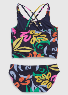 Malla "Gap" - Tankini azul marino con flores de colores en internet