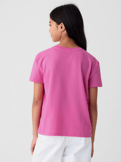 Remera "GAP". Fucsia con Belive y flores - Lupeluz