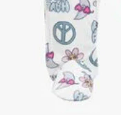 Osito "Carter´s", micropolar - Blanco con simbolos de paz - Lupeluz