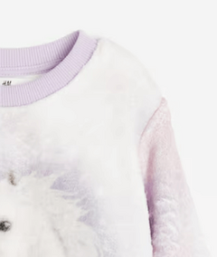 Buzo "H&M" - De peluche lila con unicornio - Lupeluz