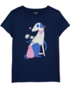 Remera "Carter´s" - Azul con perro y margaritas - comprar online