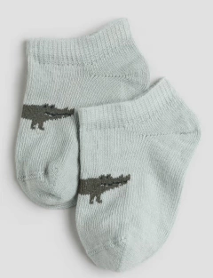 Medias "H&M " - Pack x 4 verde, azul y beige con animales - Lupeluz