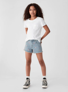 Short "Gap" - De jean celeste con arcoiris bordados