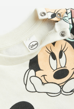 Conjunto "H&M" - Minnie - 2 piezas buzo + jogging crudo con caritas, con frisa - tienda online