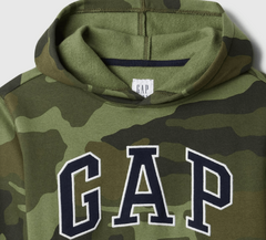 Buzo "Gap". Canguro camuflado verde con logo azul - tienda online