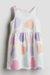 Vestido H&M - Big Girl - Crudo con corazones grandes rosas, celestes y lilas - comprar online