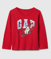 Remera "Gap" - Roja, manga larga, logo con oso esquiador - comprar online