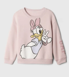 Buzo "Gap". Cuello redondo rosa con Daisy - comprar online