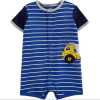 Enterito "Carter´s" - De algodón azul con rayas y camión - comprar online