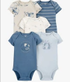 Bodies x 5 unidades - Celeste, beige y azul con pandas - comprar online