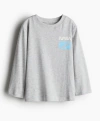 Remera H&M - Gris, manga larga, NASA celeste - comprar online