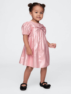 Vestido "Gap" - Baby Girl - De lamé rosa con moño, viene con bombacha cubrepañal en internet