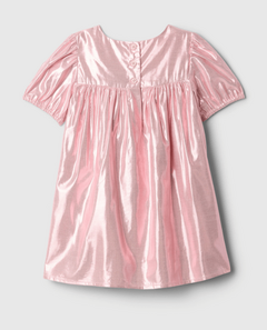 Imagen de Vestido "Gap" - Baby Girl - De lamé rosa con moño, viene con bombacha cubrepañal