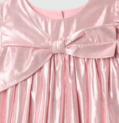 Vestido "Gap" - Baby Girl - De lamé rosa con moño, viene con bombacha cubrepañal - tienda online