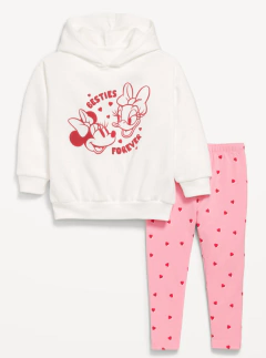 Conjunto "Old Navy" - MINNIE - Buzo canguro con frisa + calza algodón corazones - comprar online