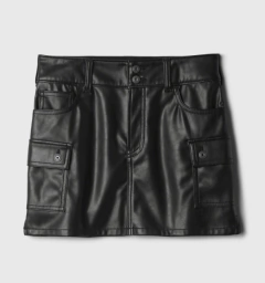 Pollera "Gap". De ecocuero negra - comprar online