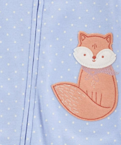 Osito "Carter´s", algodón celeste con lunares y zorrita, con patitas antideslizantes en internet