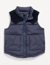 Chaleco "Old Navy"- Inflado azul con detalles en corderoy - comprar online