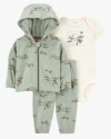 Conjunto "Carter´s" - 3 piezas de algodón sin abrigo verde con aviones - comprar online