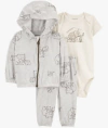 Conjunto "Carter´s" - 3 piezas de algodón sin abrigo gris con elefantes - comprar online