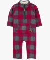 Osito "Carter´s", micropolar - Escoses rojo y gris, pañalero, sin pies y con 1/2 cierre - comprar online