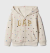 Campera "GAP" - Cruda con logo estampado en dorado y corazones de colores - comprar online
