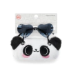 Anteojos de sol "Wonder Nation". Negros forma de corazon, con estuche peluche panda - comprar online