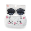 Anteojos de sol "Wonder Nation", Negro con orejitas, estuche peluche blanco gatita - comprar online