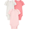 Bodies x 3 unidades - Gris, rosa y fucsia, con moñitos y rayitas - comprar online