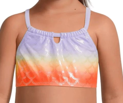 Malla "Wonder Nation" - 3 piezas, bikini escamas sirena + pollera - Lupeluz