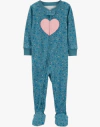 Osito "Carter´s", algodón azul con florcitas y corazon grande rosa - comprar online
