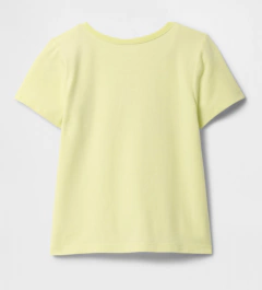 Remera "Gap" - Amarilla con logo rosa - Lupeluz