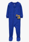 Osito "Carter´s" De algodón azul francia con rayas y tractor amarillo - comprar online