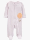 Osito "Carter´s", algodón, rayado lila y blanco con globo aerostatico - comprar online
